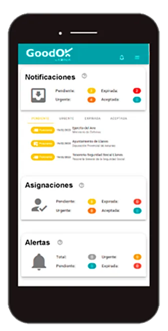 gestión notificaciones electrónicas en móvil