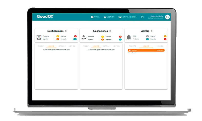 interfaz panel centralizado dehu goodok